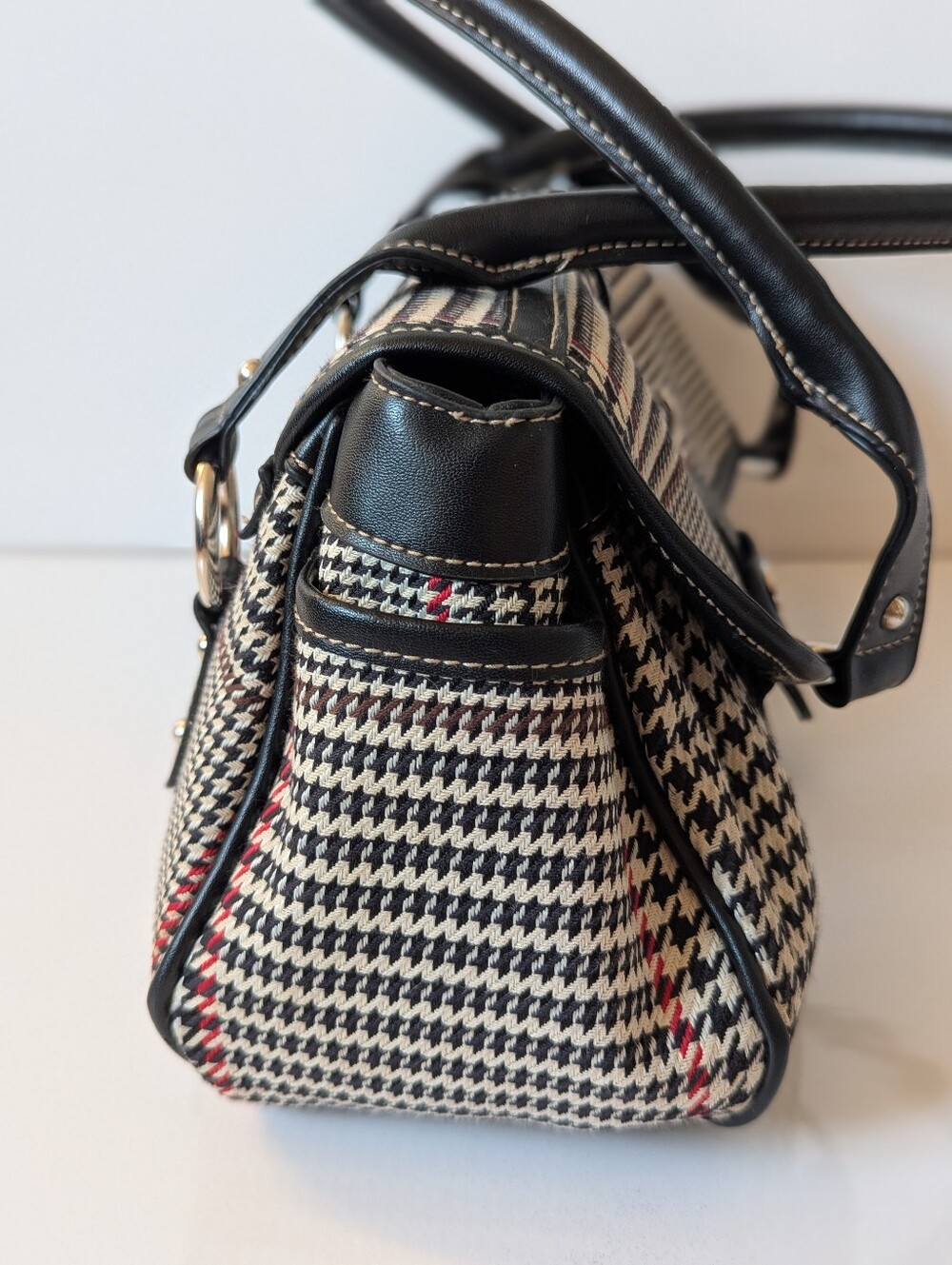 RALPH LAUREN CHAPS Houndstooth Plaid Bag - Picture 7 of 12